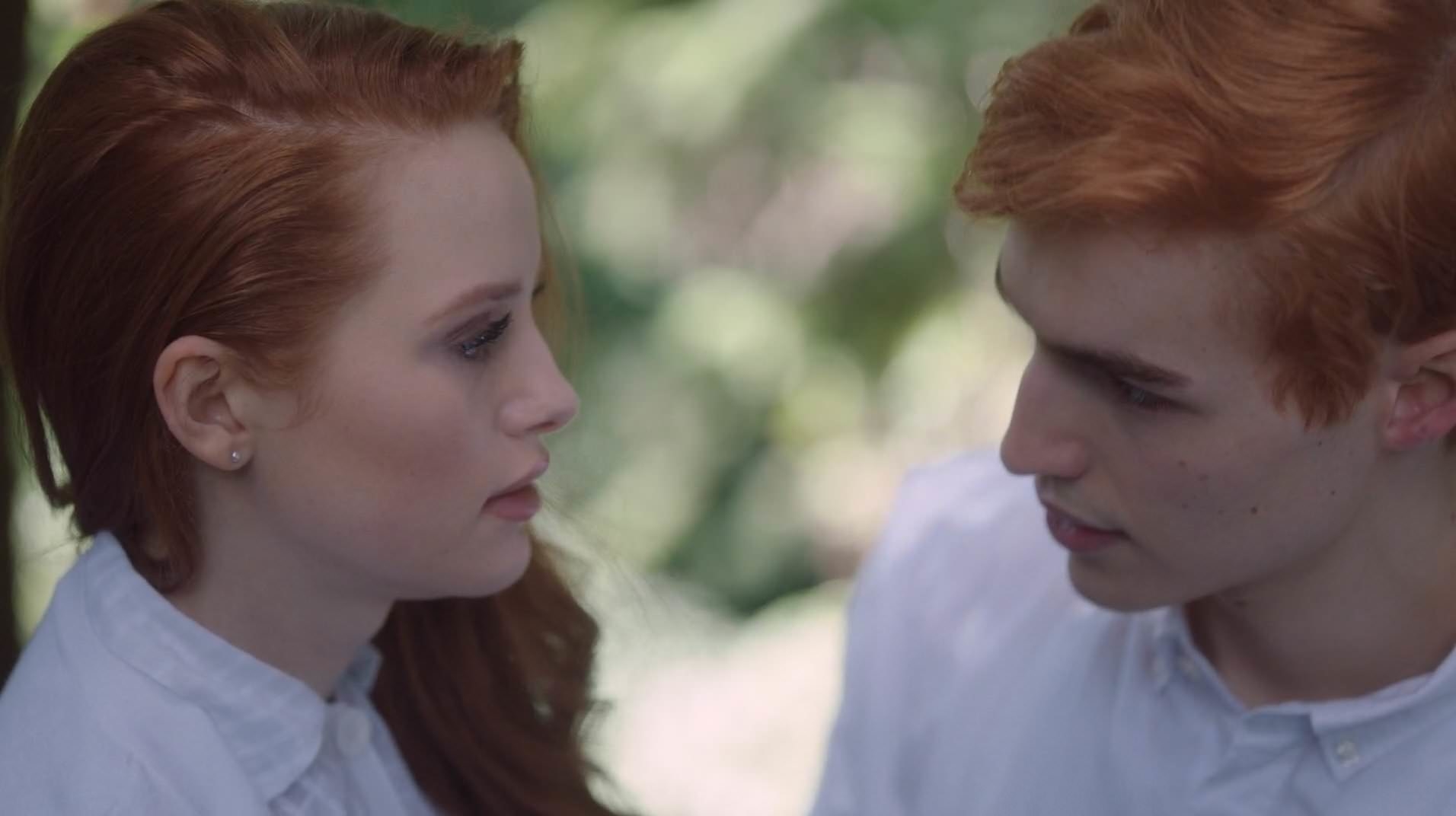 Madelaine Petsch and Trevor Stines as Cheryl and Jason