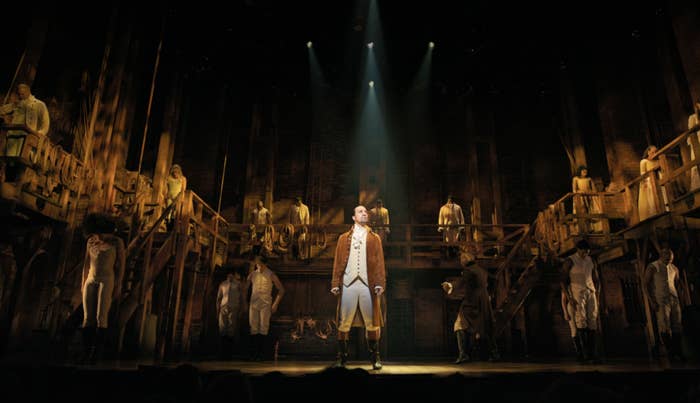 The cast of Hamilton during the opening number