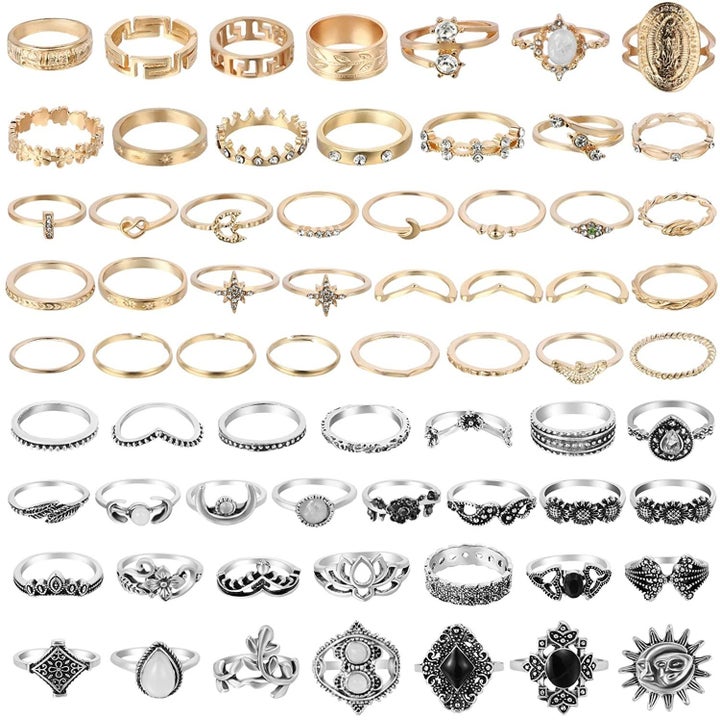 All the rings laid out