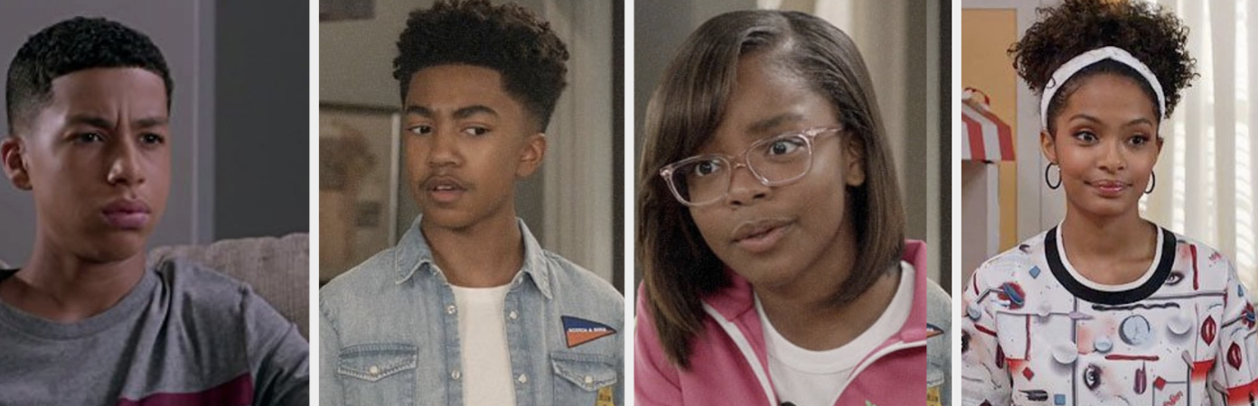 Marcus Scribner as Junior, Miles Brown as Jack, Marsai Martin as Diane, and Yara Shahidi as Zoey