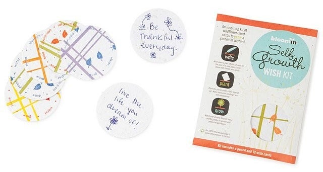 Plantable wish cards with handwritten wishes