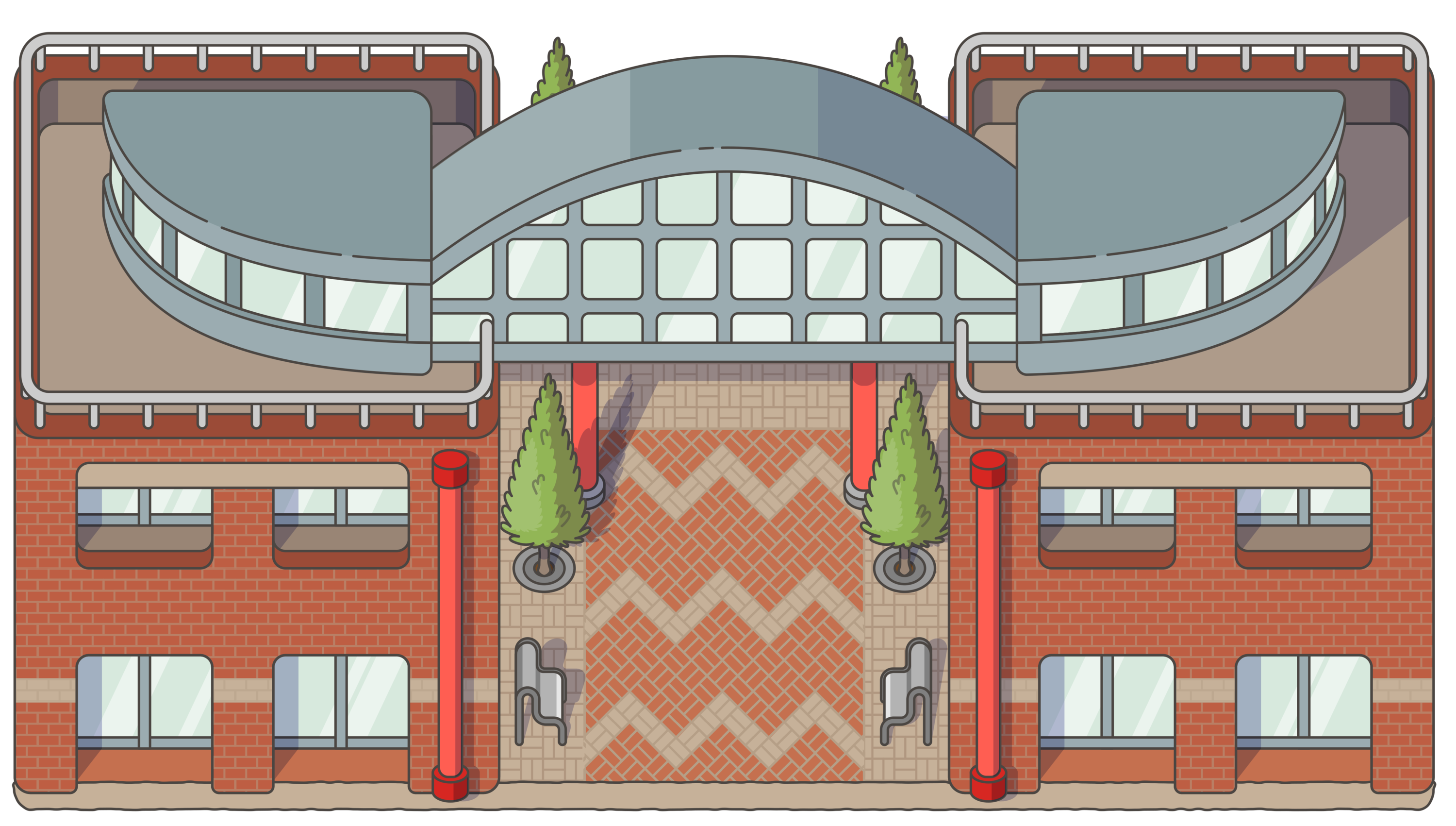 Animated version of a Swinburne building with a quad area in the middle