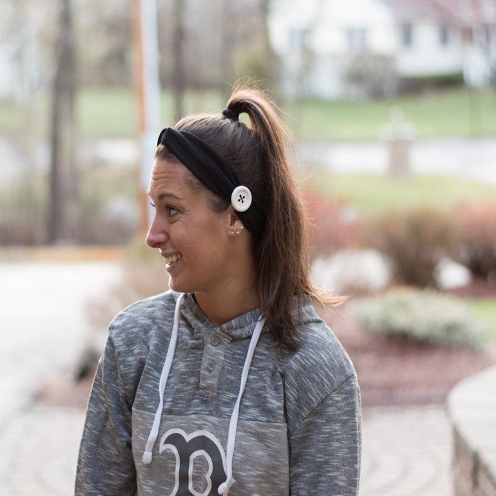 A person just wearing the headband. 