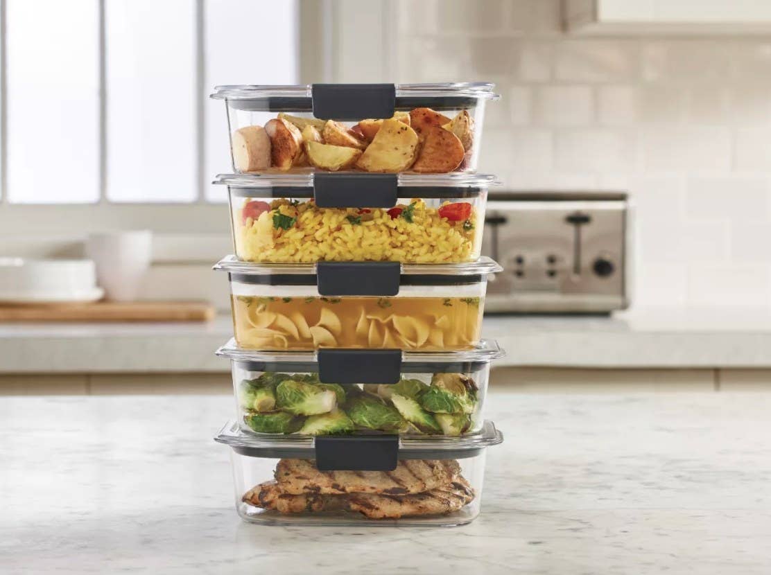 2 Pack Rubbermaid Brilliance Food Storage Container, Medium, 3.2