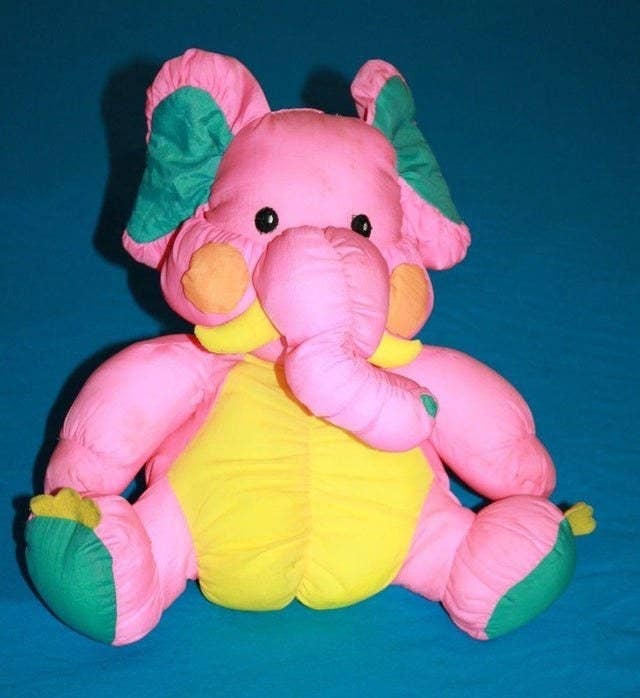 Nylon pink elephant plushie from the &#x27;90s