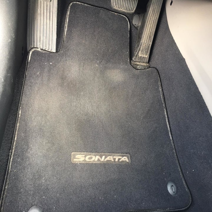 Same reviewer's after photo showing the vacuum picked up almost all the noticeable dirt