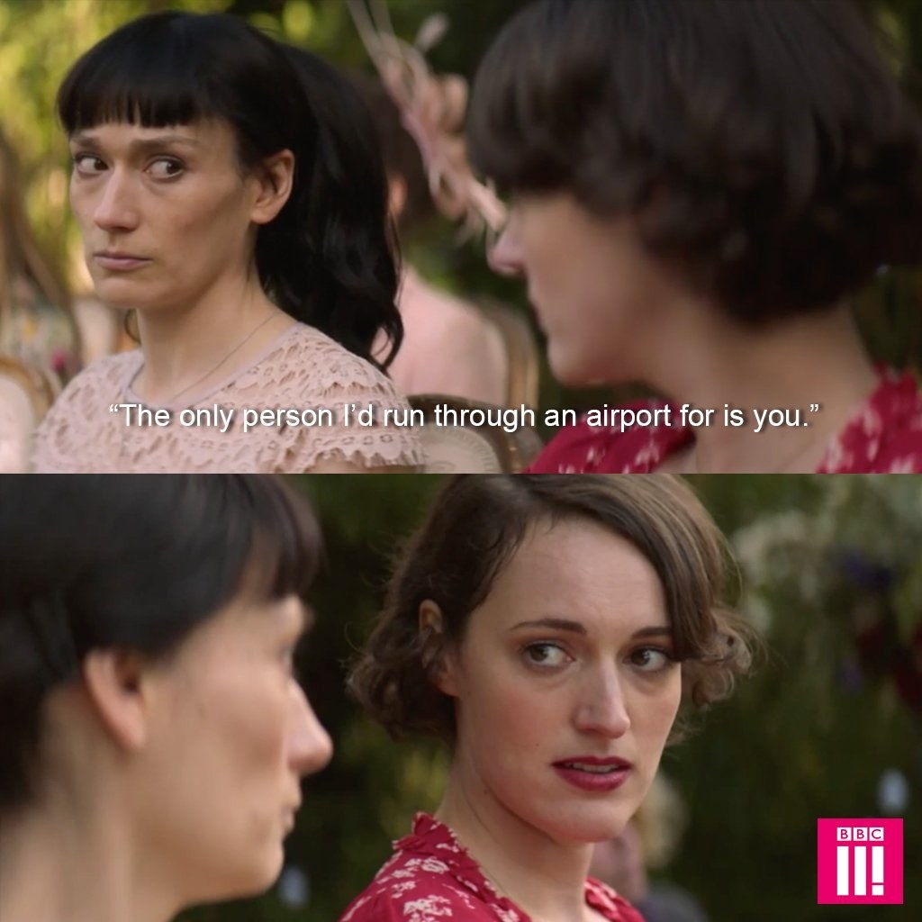 Claire telling Fleabag &quot;The only person I&#x27;d run through an airport for is you&quot;