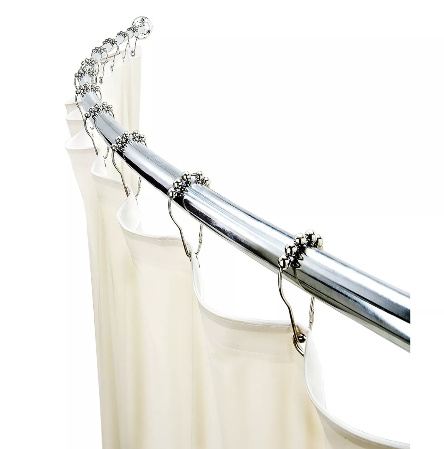 A curved shower rod 