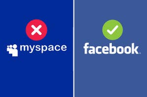 No Myspace but definitely Facebook for Millennial/Gen Z cuspers