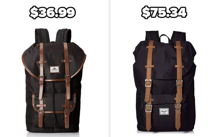 On the left, a Steve Madden backpack, and on the right, a Herschel Supply Co. backpack