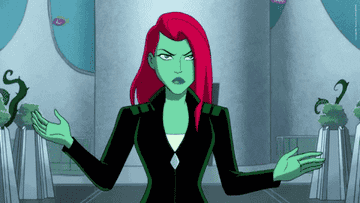 A GIF of Poison Ivy controlling plants with her hands