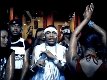A GIF of Nelly in the music video for &quot;Hot in Herre.&quot;