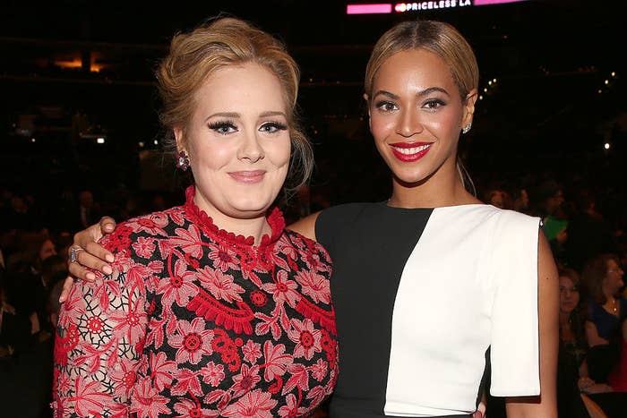 Adele and Beyoncé at an award show