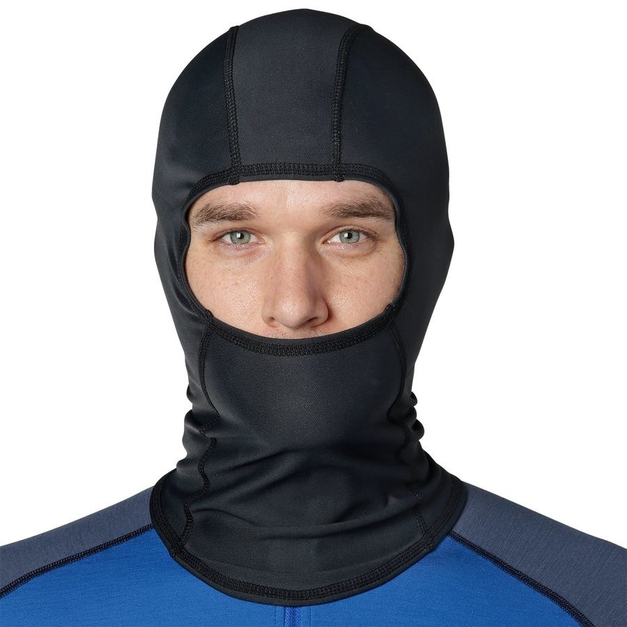 A model in the black balaclava with it covering their mouth 