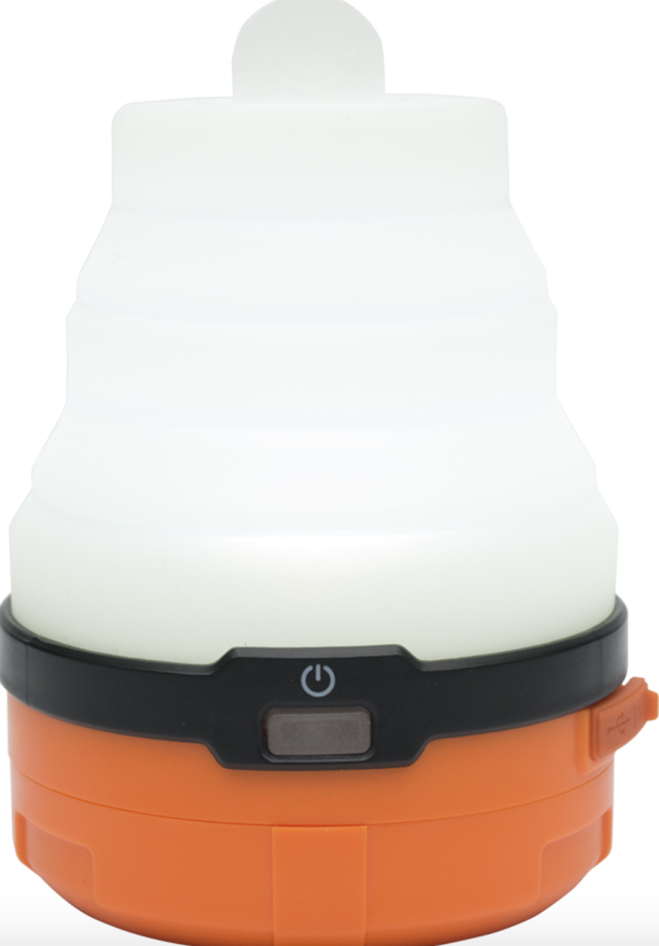 white lantern on an orange base and USB connection