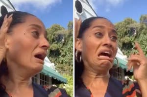 Tracee Ellis Ross making a hilarious expression after being scared by bugs