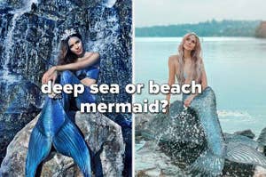 "Deep sea or beach mermaid" Two mermaids side by side