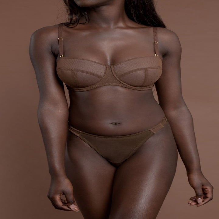 Model in a thong that matches their skin tone