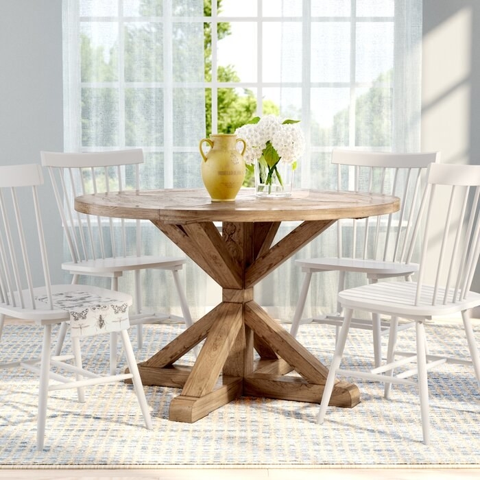 Round wooden dining table 