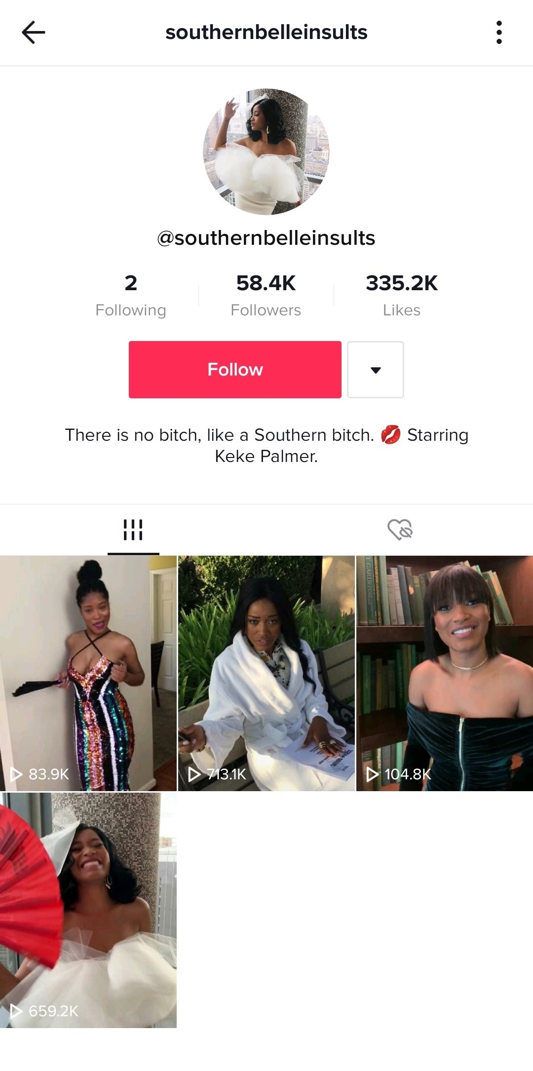 Keke&#x27;s new TikTok page, which is known as &quot;Southern Belle Insults&quot;