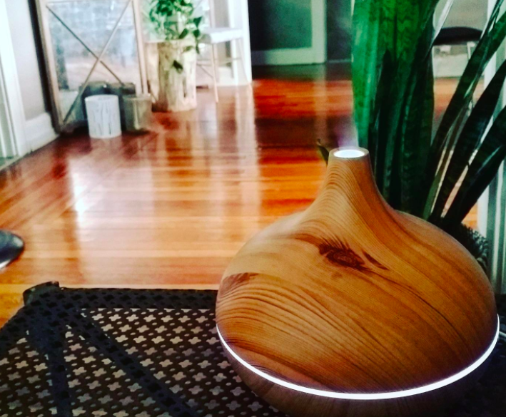 The aromatherapy diffuser in the cream yellow finish