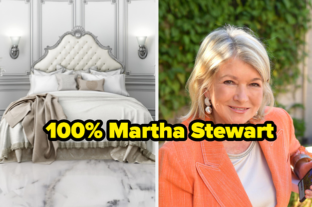 Elegant bedroom and picture of Martha Stewart