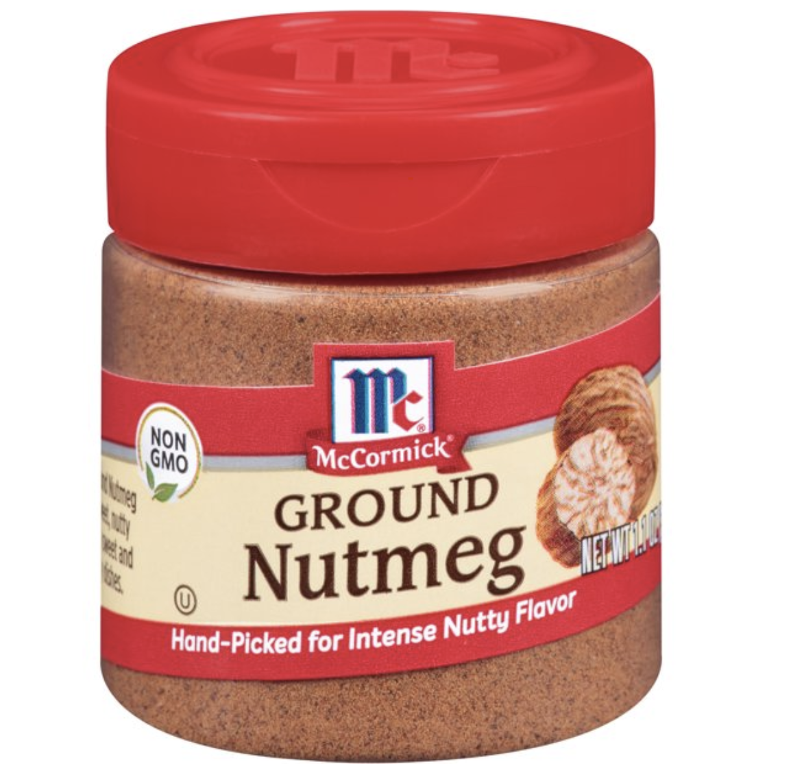 Container of ground nutmeg