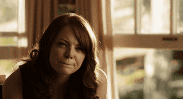 Emma Stone in the movie &quot;Easy A&quot; looking confused.