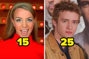 2000s Britney Spears next to 2000s Justin Timberlake