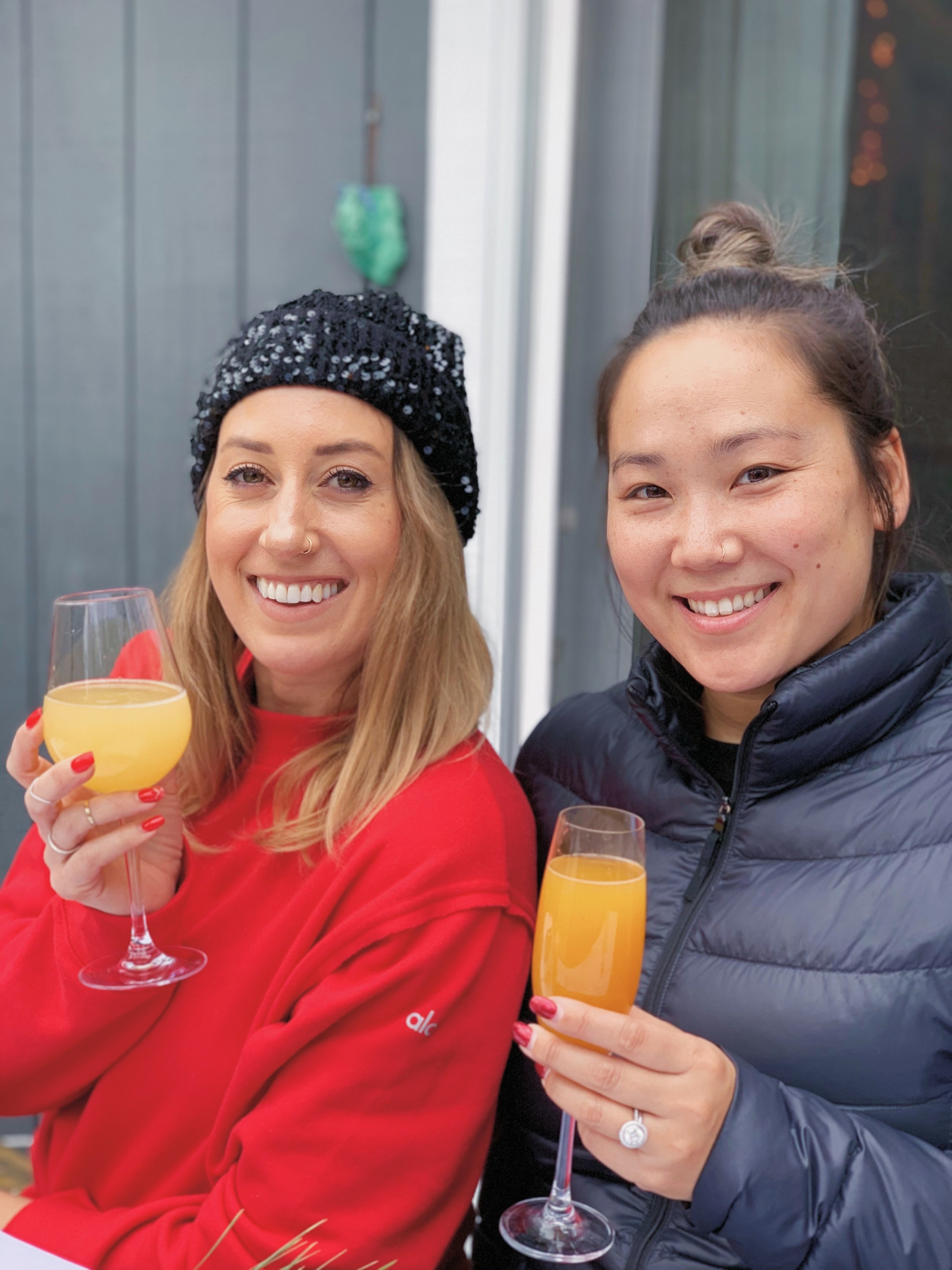 Allison and Catherine with drinks