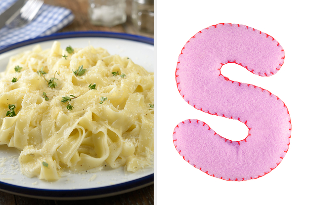 Fettuccine Alfredo and a felt letter S