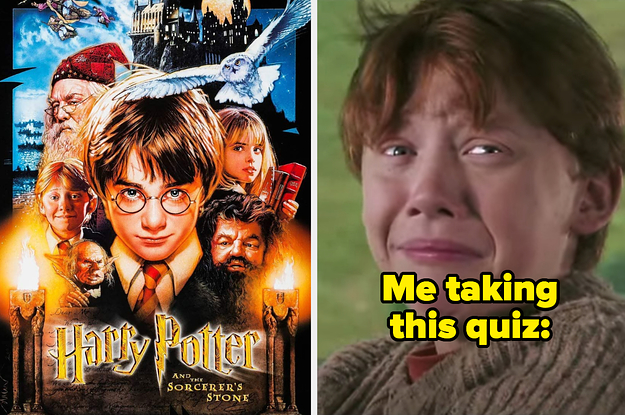 A Harry Potter and the Sorcerer's Stone poster next to an image of a teary-eyed Ron Weasley looking overwhelmed