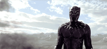 Gif of the Black Panther unmasking himself 