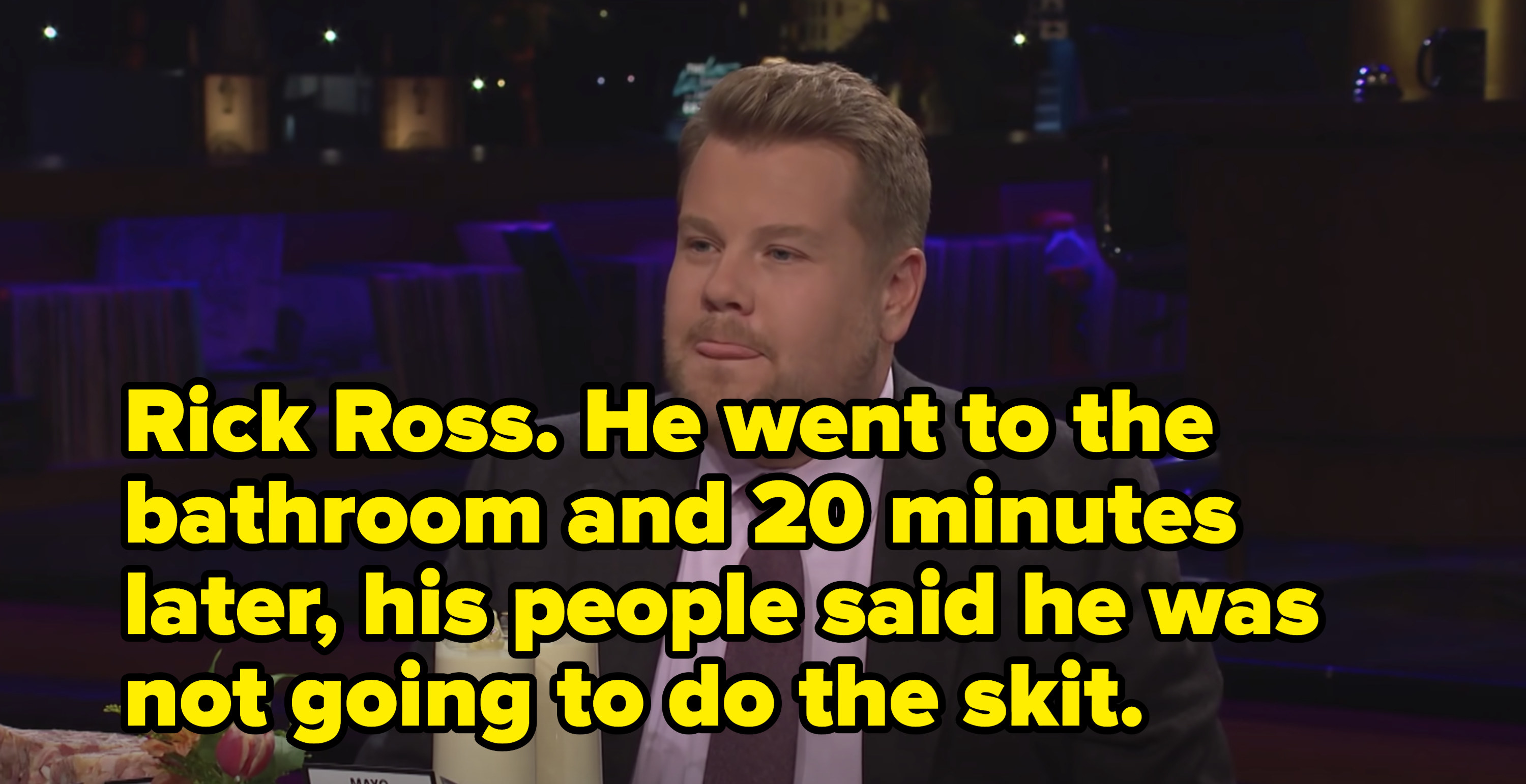 James Corden revealing Rick Ross as his worst guest