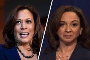 Kamala Harris and Maya Rudolph playing Harris on