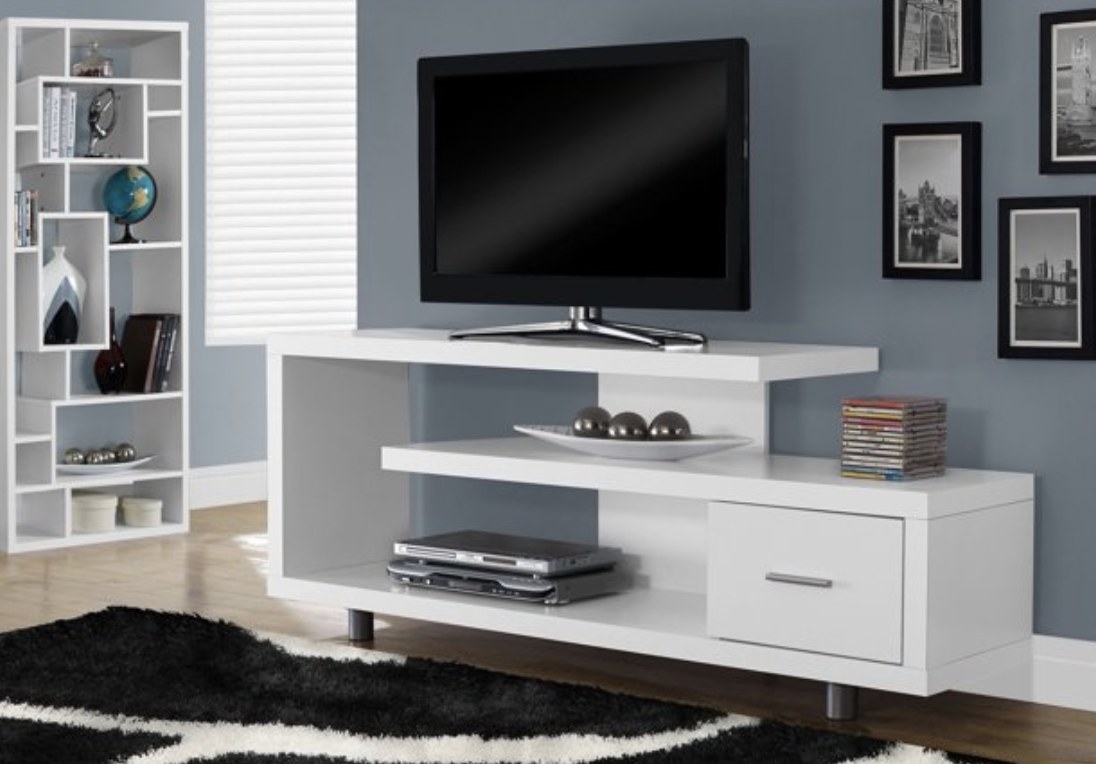 The art deco inspired TV stand with open shelving 