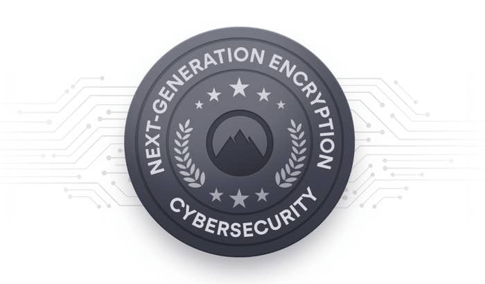A round black logo that says Next-Generation Encryption Cybersecurity