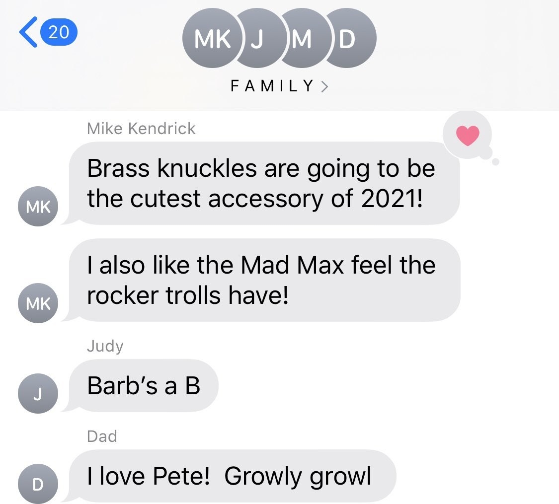 Anna Kendrick and her family text about the Trolls in Trolls: World Tour.