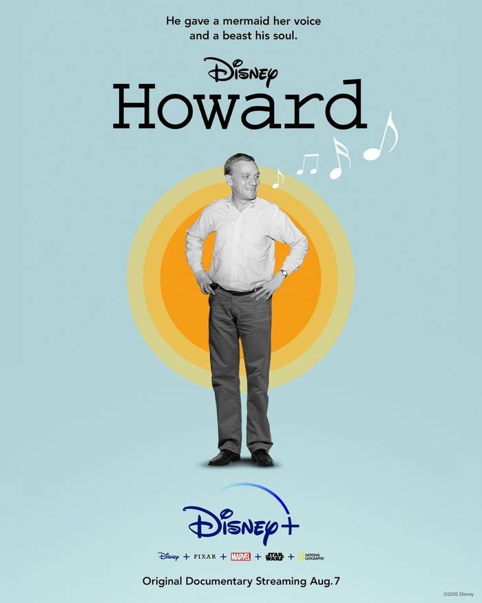 the promotional poster for Howard with Howard Ashman in black and white