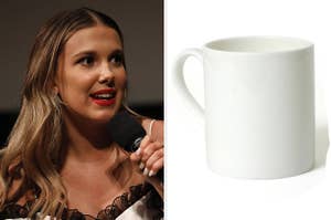 millie bobby brown next to a cup of water