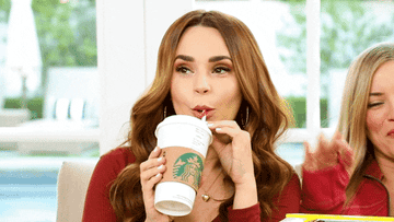 YouTuber Rosanna Pansino sips coffee