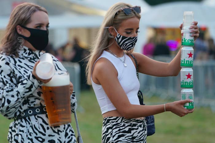 Girls holding beers