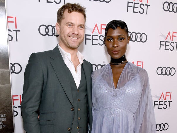 Joshua Jackson and Jodie Turner-Smith posing together at a Hollywood event