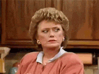 A gif of Blanche from the Golden Girls looking suspicious. 