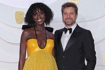 Jodie Turner-Smith and Joshua Jackson posing together at a Hollywood event