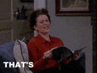 Gif of Karen from the show Will &amp;amp; Grace screaming, &quot;That&#x27;s enough!!!&quot;