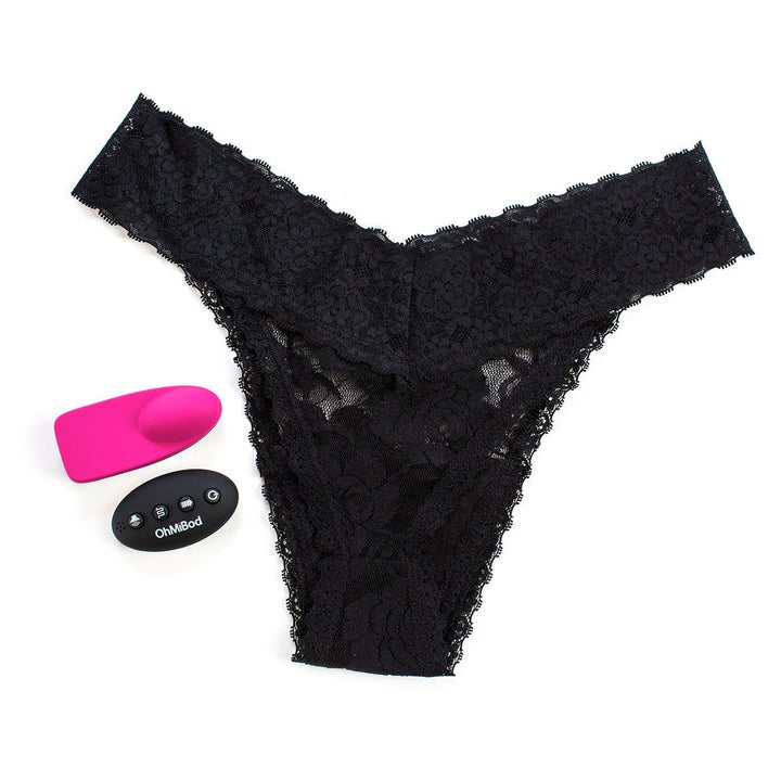 The lace thong with an insertable vibe and a remote 