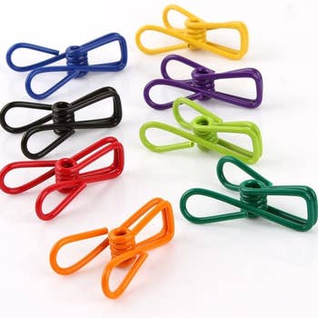 A multi-colored assortment of utility clips
