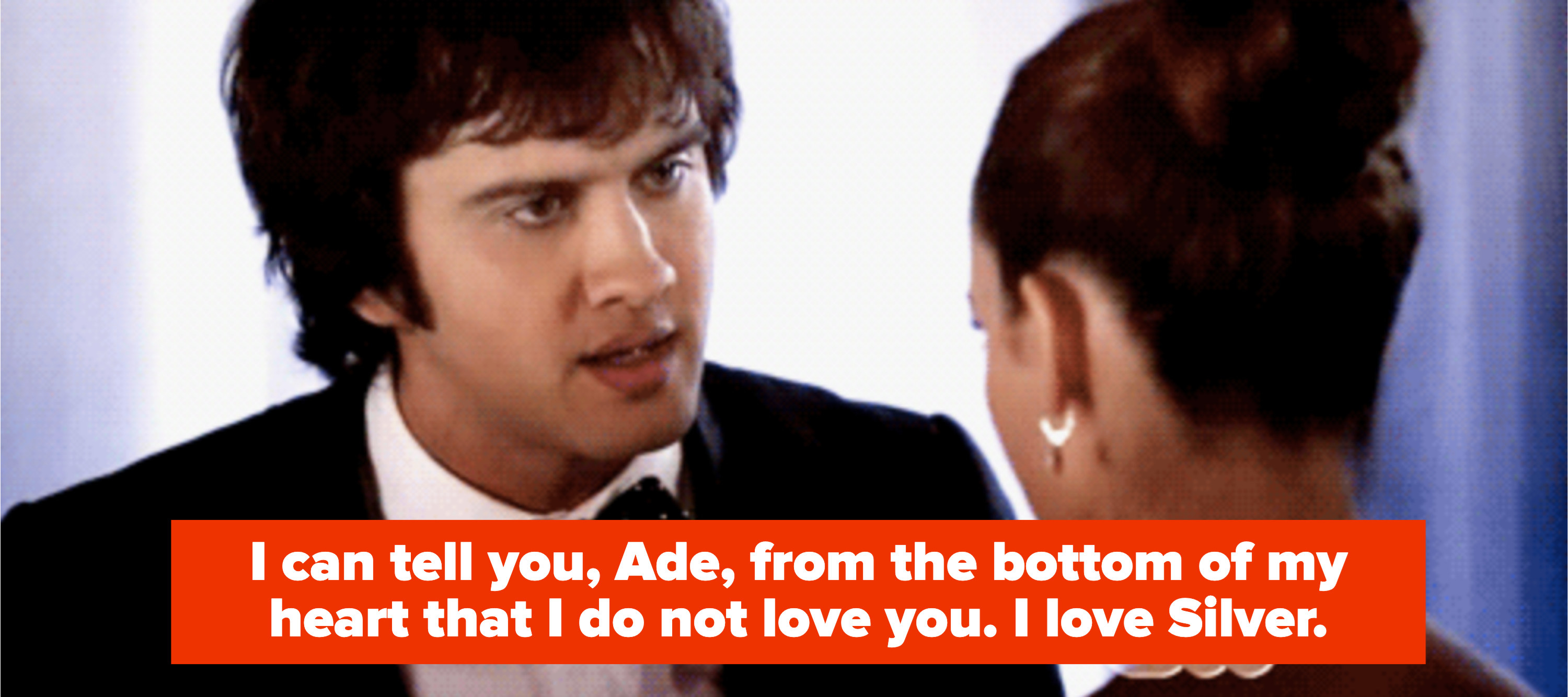Navid telling Adrianna he loves Silver, not her