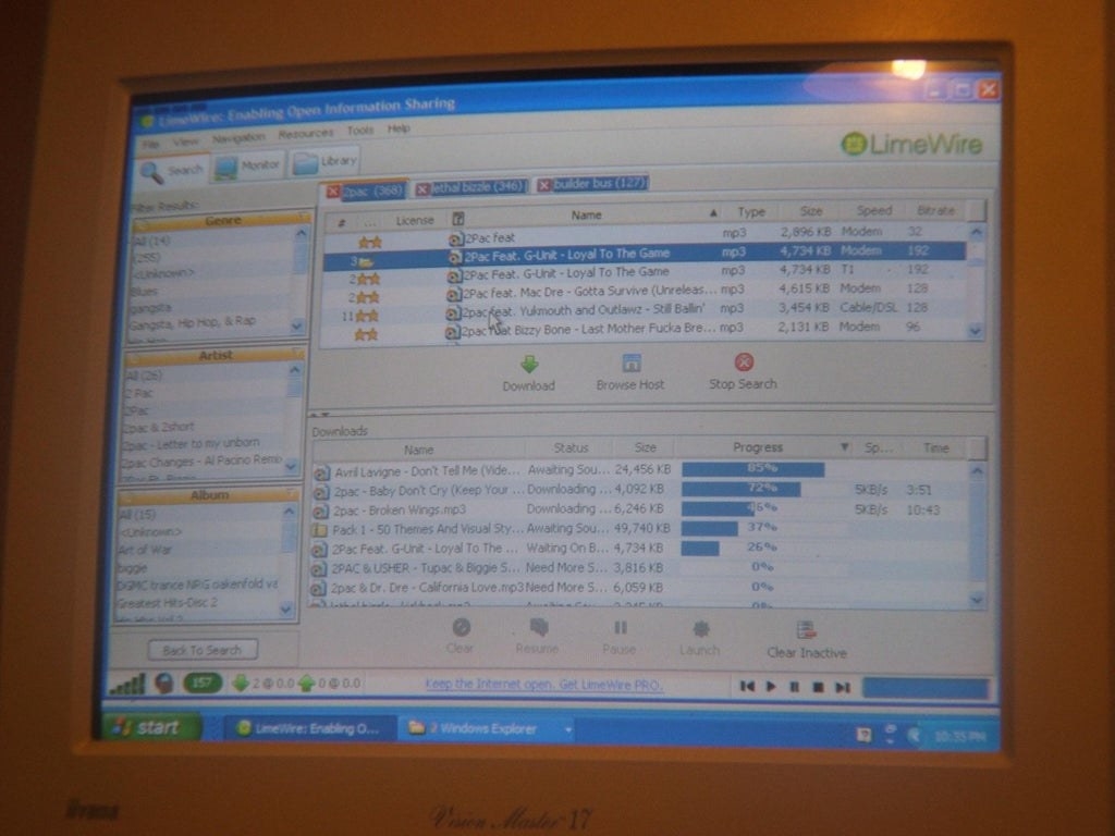 limewire downloads on an old computer